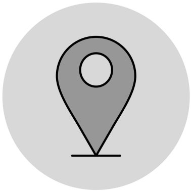 Harita iğne simgesi. konum belirleyici sembol. düz tasarım biçimi.