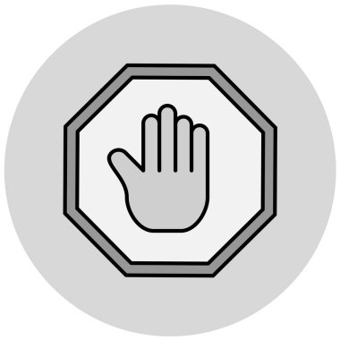 dur işareti simgesi, vektör çizimi