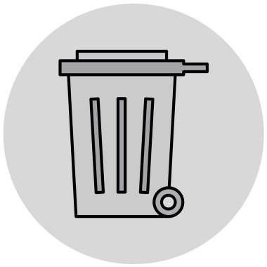 Çöp kutusu simgesi, vektör illüstrasyonu