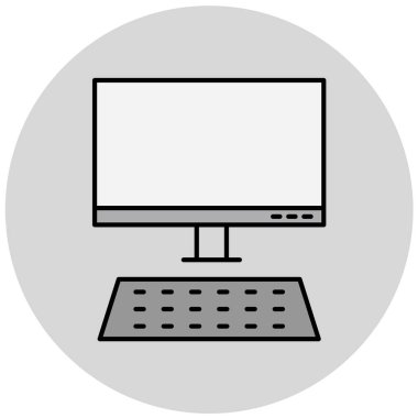 bilgisayar monitörü ikon vektör illüstrasyonu