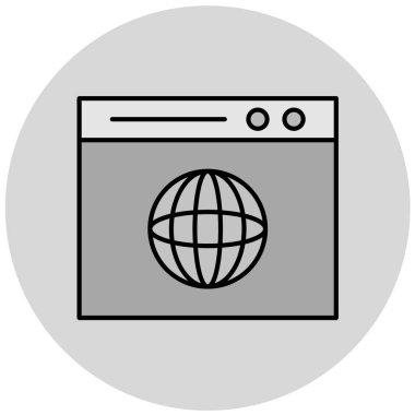 tarayıcı pencere simgesi, vektör illüstrasyonu