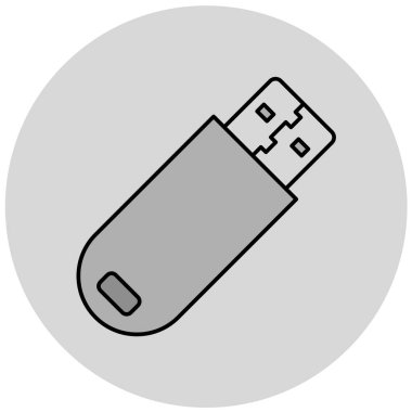 USB flash disk simgesi. vektör illüstrasyonu