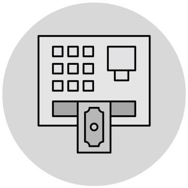 ATM 'de. Web simgesi basit illüstrasyon