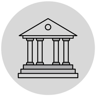 Banka binası ikonu. Vektör illüstrasyonu