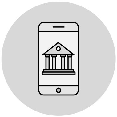 Banka simgesi, vektör illüstrasyonu