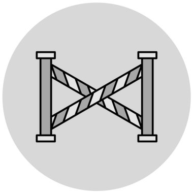 Basit tarzı beyaz arka plan üzerinde izole bariyer simgesi