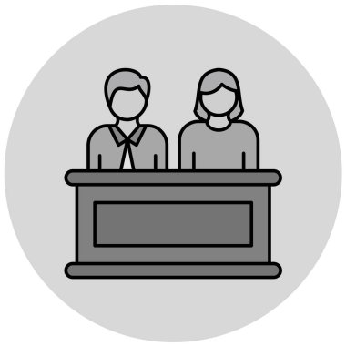 Konferans odası ikonu. Web için iş vektör simgelerinin özet çizimi