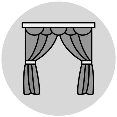 Pencere perdesi simgesi. vektör illüstrasyonu