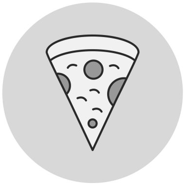 Pizza ikonu. Web için hamburger vektör simgelerinin basit çizimi