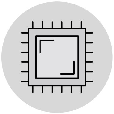 Cpu simge vektör illüstrasyonu
