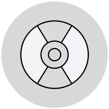 Düz daire vektöründe cd, dvd, disk simgesi