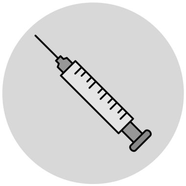 Enjeksiyon ikonu vektörü. Düz çizim. 10 saniye.