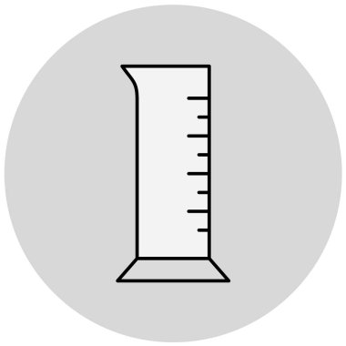 Test tüpü simgesi. Beyaz arkaplanda izole edilmiş web tasarımı için matara vektör simgelerinin basit çizimi