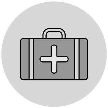 İlk yardım kiti simgesi, vektör illüstrasyonu