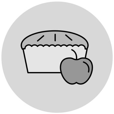 elma keki vektör simgesi modern basit illüstrasyon