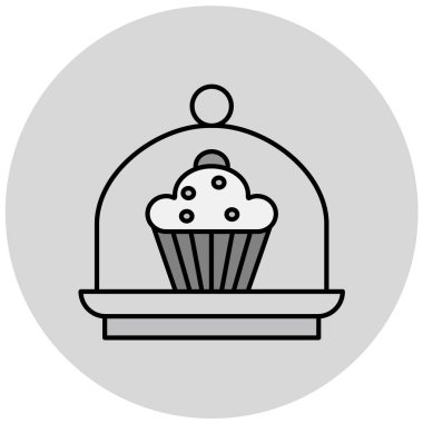 cupcake ikonu vektör illüstrasyonu