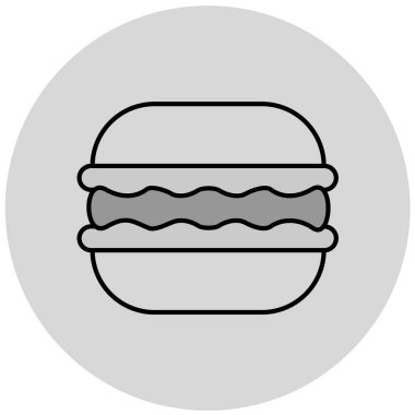 Hamburger ikonu vektör illüstrasyonu