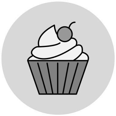 Kek ikonu. Web için basit kek vektör simgeleri çizimi