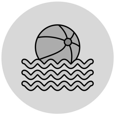 Sahil topu ve su ikonu