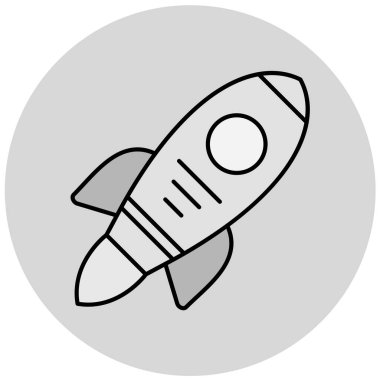 roket simgesi, vektör illüstrasyonu