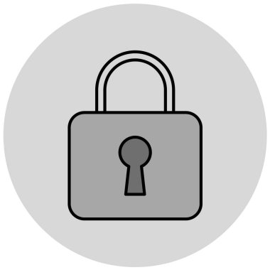 Kilit. Web simgesi basit illüstrasyon