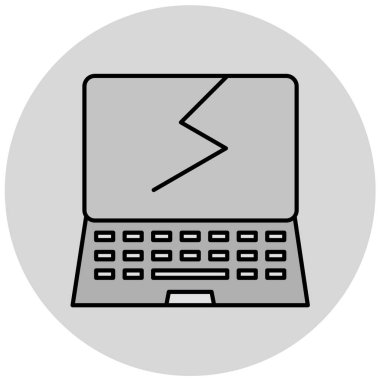 Bozuk dizüstü bilgisayar vektör simgesi modern illüstrasyon