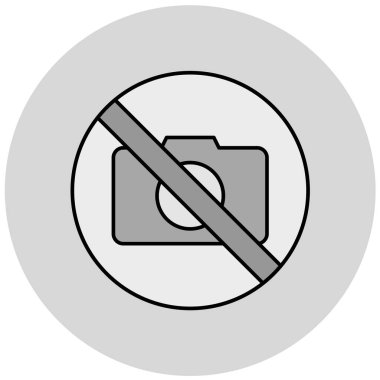 Kamera simgesi olmayan vektör illüstrasyonu