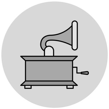 Gramofon simgesinin vektör çizimi