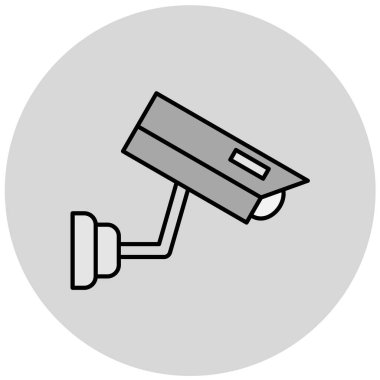 Güvenlik kamerası simgesi. Web için CCTV izleme vektör simgelerinin basit bir çizimi
