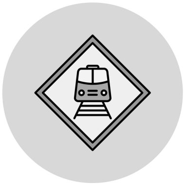 Bir tren simgesinin vektör illüstrasyonu