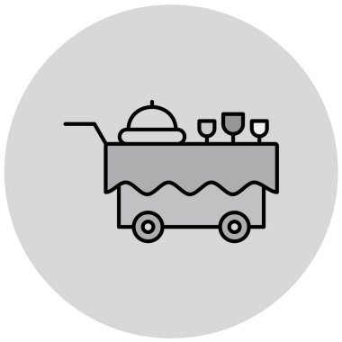 Yiyecek ve içecek ikonunun vektör illüstrasyonu