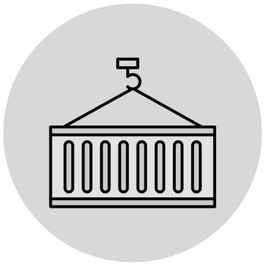 kargo kabı simgesi düz daire içinde izole edilmiş vektör çizimi