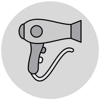 Saç kurutma makinesi ikonu. vektör illüstrasyonu