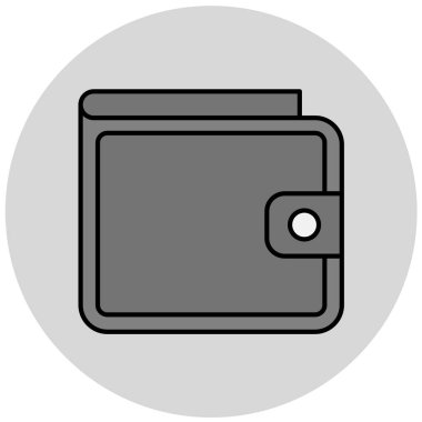 Cüzdan simgesi, vektör illüstrasyonu