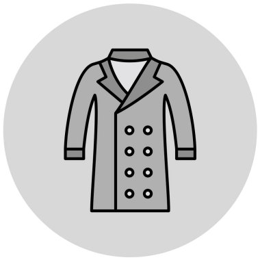 Ceket ikonu. Web için kıyafet vektör simgelerinin basit illüstrasyonu