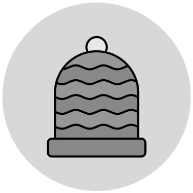 Noel şapkası simgesi vektör illüstrasyonu