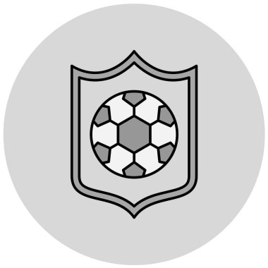 Futbol kalkanı. Web simgesi basit illüstrasyon