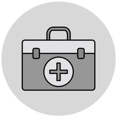 İlk yardım kiti simgesi, vektör illüstrasyonu