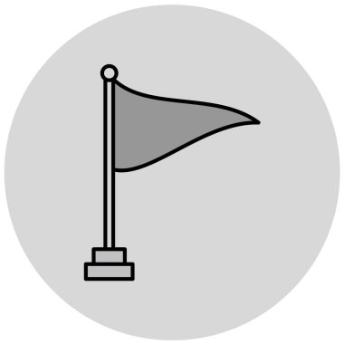 Dairesel izole vektör illüstrasyonunda bayrak simgesi