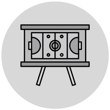 Futbol sahası simgesi, vektör illüstrasyonu