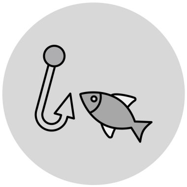 Balık tutmak. Web simgesi basit illüstrasyon