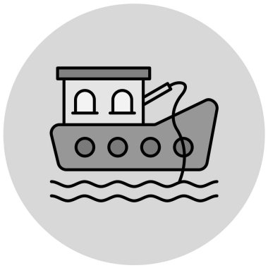 Gemi. Web simgesi basit illüstrasyon