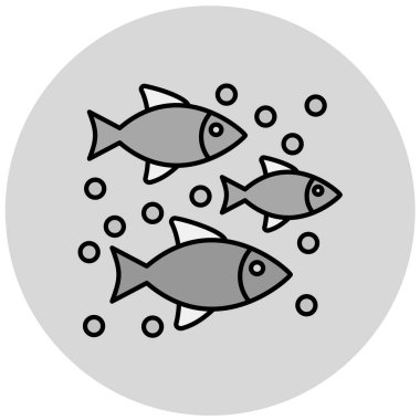 Balık. Web simgesi basit illüstrasyon