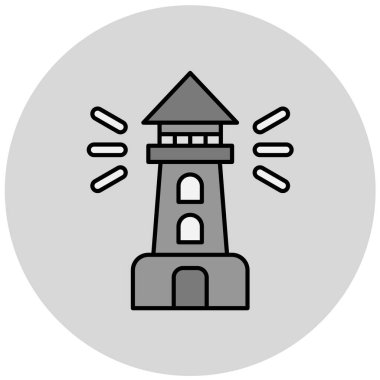 deniz feneri ikonu vektör illüstrasyonu