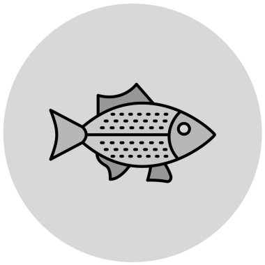 Balık. Web simgesi basit illüstrasyon