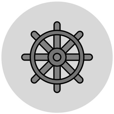 Gemi çarkı. Web simgesi basit illüstrasyon