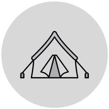 çadır simgesi vektör illüstrasyonu