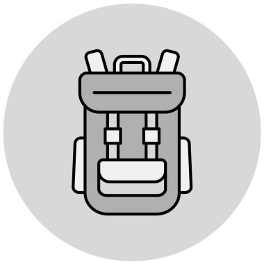 sırt çantası simgesi, vektör illüstrasyonu