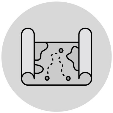 Bir harita simgesinin vektör illüstrasyonu