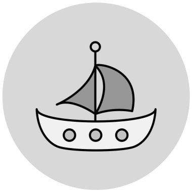 Yelkenli. Web simgesi basit illüstrasyon